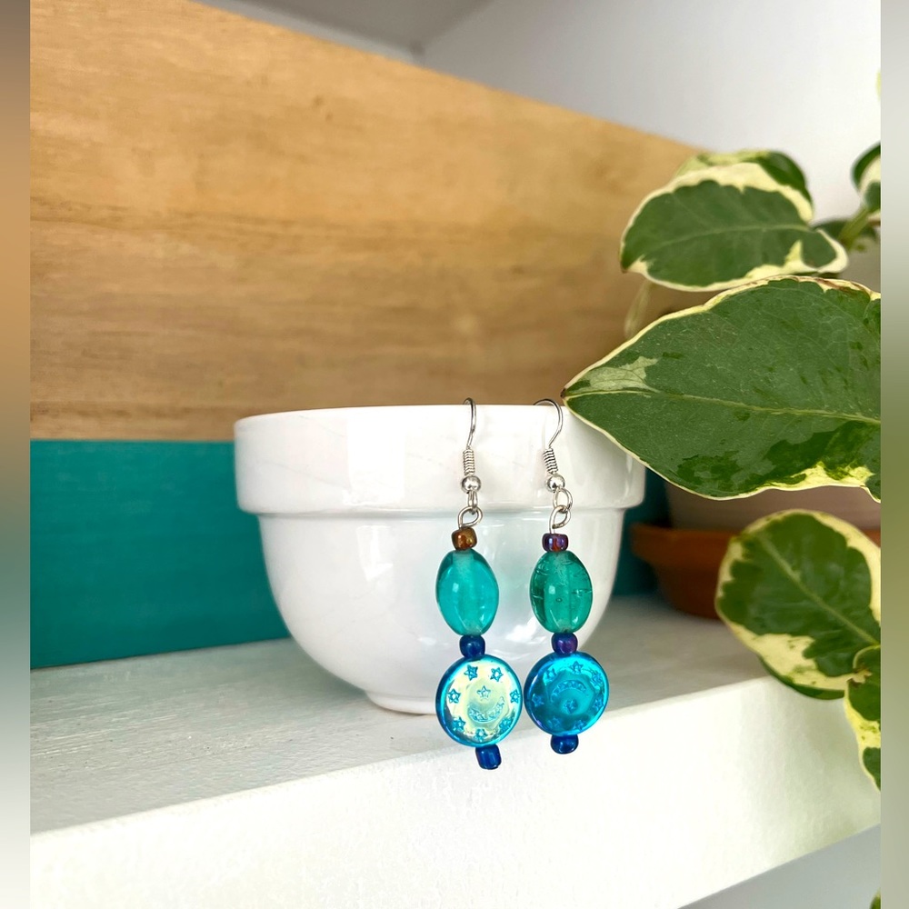Handcrafted Blue Moon Earrings